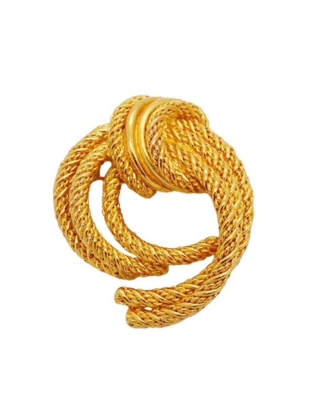 Dior Brooch Twisted Rope Motif Gold Plated